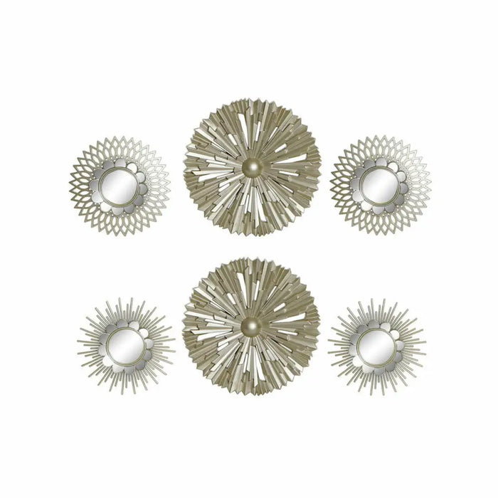 Mirror Set DKD Home Decor Wall polypropylene Golden Mirror (2 pcs) (35 x 3.5 x 35 cm) - Декорация и Осветление<<<Дом