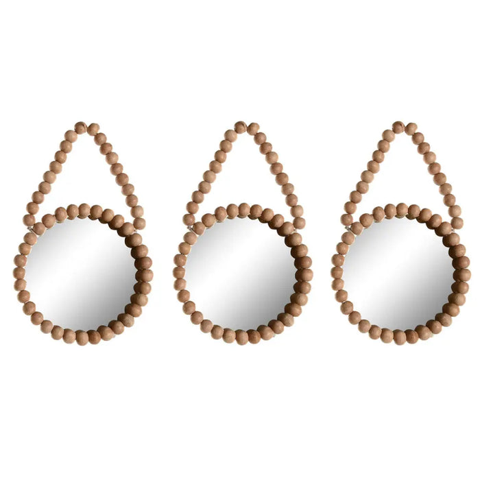 Mirror Set Home ESPRIT Natural Scandi 15 x 1 x 24 cm (3 Pieces) - Декорация и Осветление<<<Дом