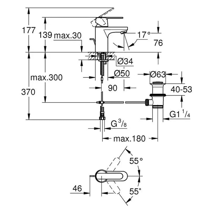 MIXER GROHE GET 32883000 - Смесители<<<Смесители и душове<<<Баня<<<Praktiker&&&Единични смесители<<<Смесители и