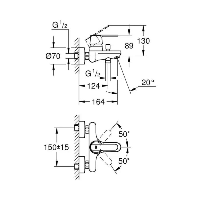 MIXER GROHE GET 32887000 - Смесители<<<Смесители и душове<<<Баня<<<Praktiker&&&Единични смесители<<<Смесители и