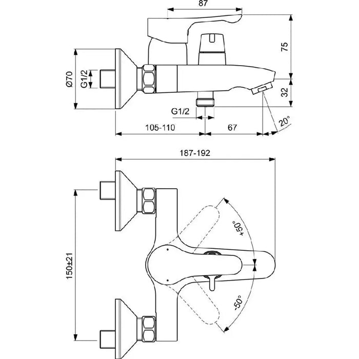 MIXER IDEALSTANDARD APLHA BC489AA - Смесители<<<Смесители и душове<<<Баня<<<Praktiker&&&Единични смесители<<<Смесители