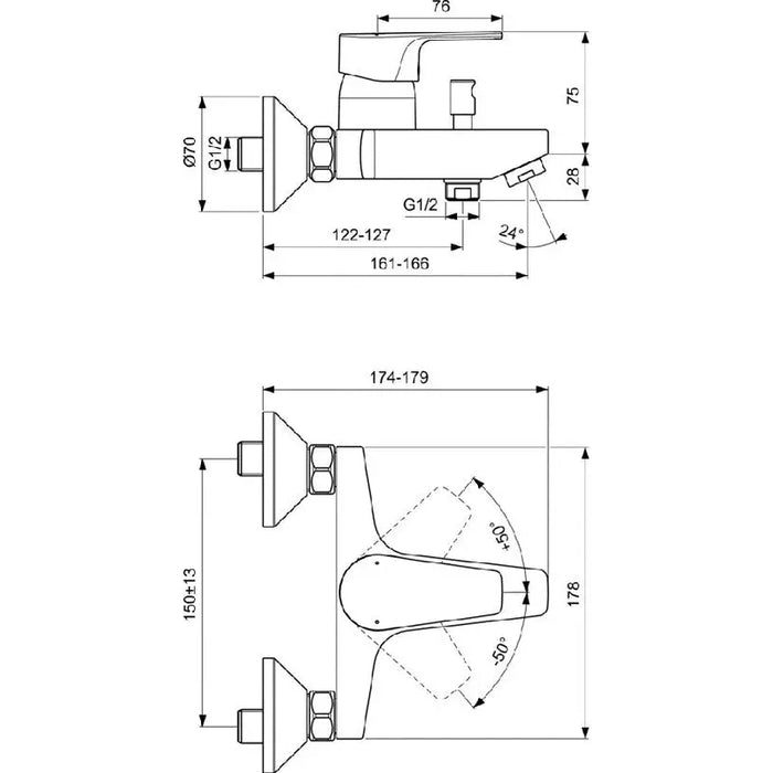 MIXER IDEALSTANDARD ESLA - Смесители<<<Смесители и душове<<<Баня<<<Praktiker&&&Единични смесители<<<Смесители и