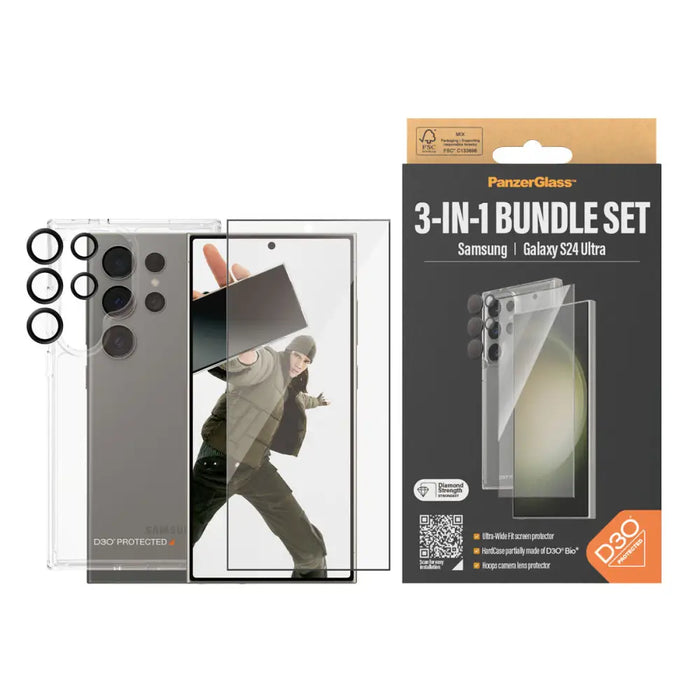 Mobile cover Panzer Glass B1212 + 7352 Transparent Galaxy S24 Ultra - Калъфи за мобилни телефони<<<Електроника Телефони