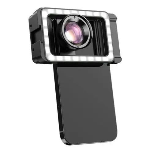 Mobile lens APEXEL APL-HB100FL23 100mm macro with LED (black) - Phone lenses<<<Accessories<<<Photo