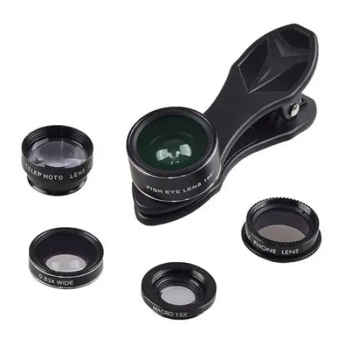 Mobile lens kit APEXEL APL-DG5H 5 in 1 universal (black) - Phone lenses<<<Accessories<<<Photo and cameras<<<InnproXML