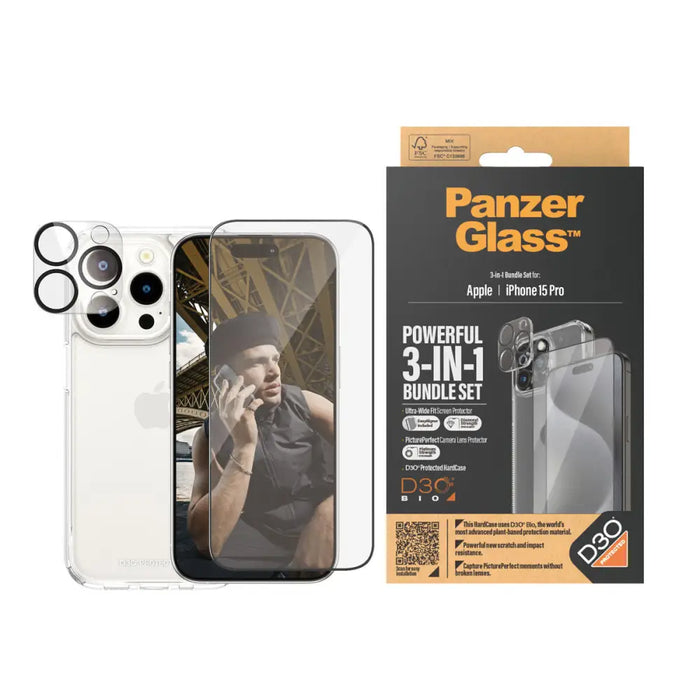 Mobile Screen Protector Panzer Glass B1173 + 2810 Apple iPhone 15 Pro - Протектори за Екран<<<Електроника Телефони и