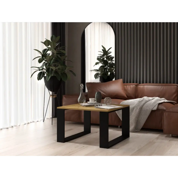 MODERN MINI table 67x67x40 cm Artisan Oak/Black - Wooden benches and tablesLIS-DRE<<<Benches and tablesLIS<<<ActionPL