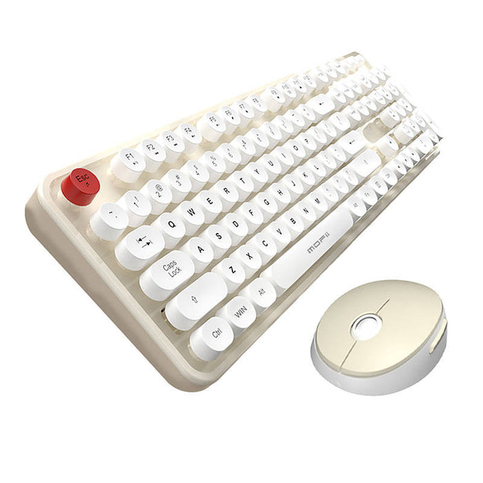 MOFII Sweet 2.4G Wireless Keyboard + Mouse Set (White and Beige) - Sets<<<Keyboards<<<Gaming<<<InnproXML
