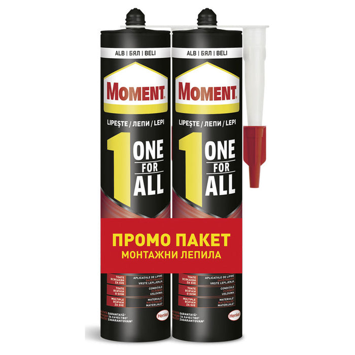 ONE FOR ALL HIGH TACK ASSEMBLY ADHESIVE 2 X 440 G MOMENT ASSEMBLY ADHESIVE WITH POLYMERS