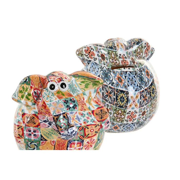 Money box Home ESPRIT Resin Elephant (2 Units) - Декорация и Осветление<<<Дом Градина<<<BigBuy&&&Касички<<<Декорация и