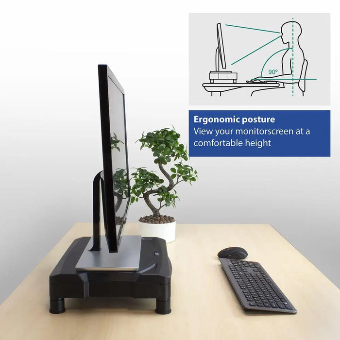Monitor stand ACT AC8210 For desk with drawer up to 10 kg Black - Стойки за монитори<<<Монитори и дисплеи<<<ValiAPI
