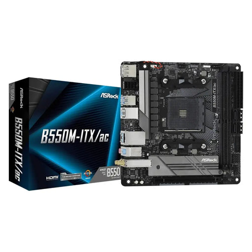 Motherboard ASRock B550M-ITX/ac AMD B550 AMD AM4 - Дънни платки<<<Компютър Мрежи и компоненти<<<Компютри|