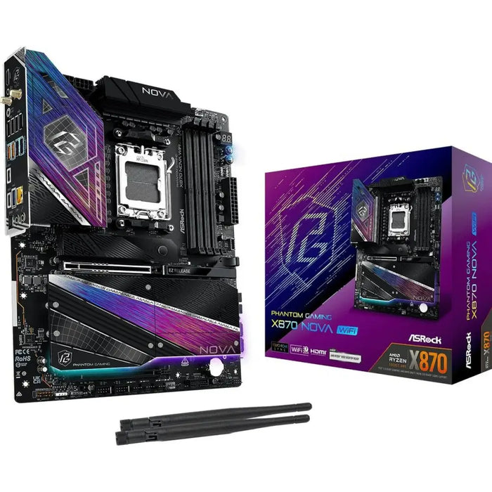 Motherboard ASRock X870 NOVA WIFI AMD AM5 AMD X870 - Дънни платки<<<Компютър Мрежи и компоненти<<<Компютри|