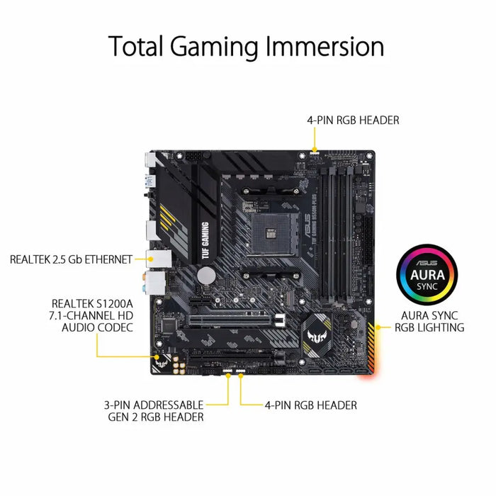 Motherboard Asus TUF GAMING B550M-PLUS AMD B550 - Компютър Мрежи и компоненти<<<Компютри| Електроника<<<BigBuy&&&Дънни
