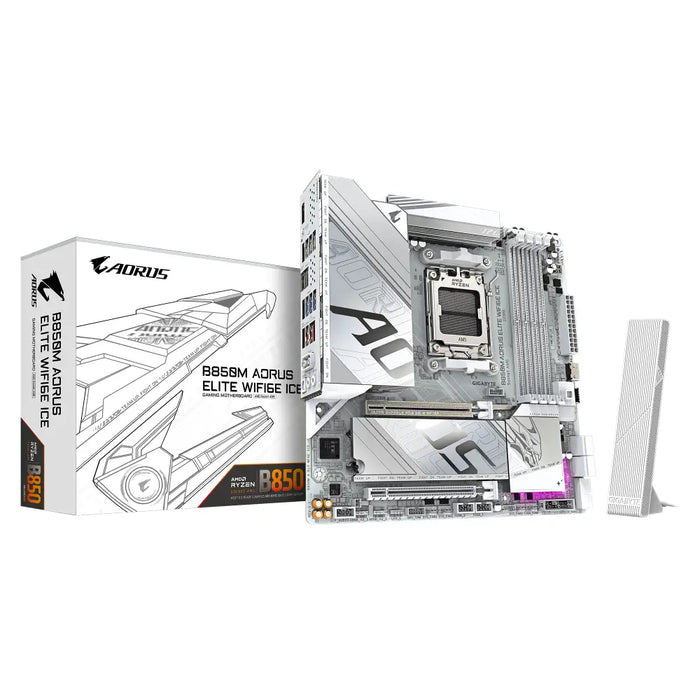 Motherboard GIGABYTE B850M AORUS ELITE WIF6E ICE socket AM5 - Дънни платки<<<Компютърни компоненти<<<ValiAPI&&&Дънни