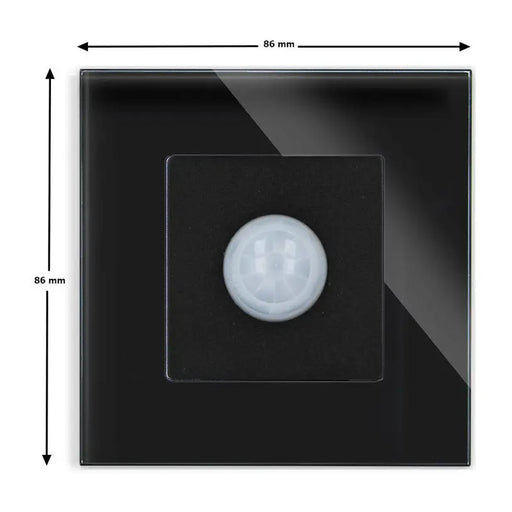 MOTION SENSOR WITH FRAME GLASS BLACK LUXON - Ключове и контакти<<<Електроматериали<<<Praktiker&&&Ключове и