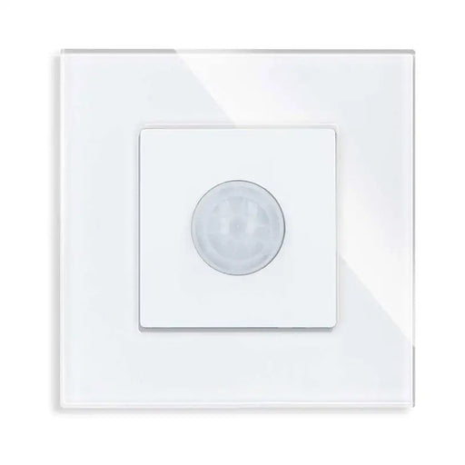 MOTION SENSOR WITH FRAME GLASS WHITE LUXON - Ключове и контакти<<<Електроматериали<<<Praktiker&&&Ключове и
