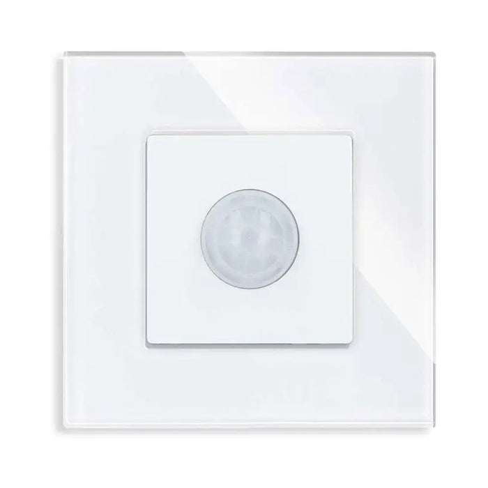 MOTION SENSOR WITH FRAME GLASS WHITE LUXON - Ключове и контакти<<<Електроматериали<<<Praktiker&&&Ключове и