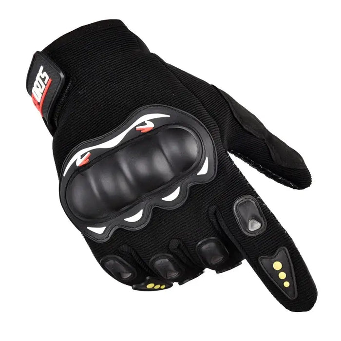 Motorcycle phone gloves with knuckle protector – black - Cycling gloves<<<HurtelXML