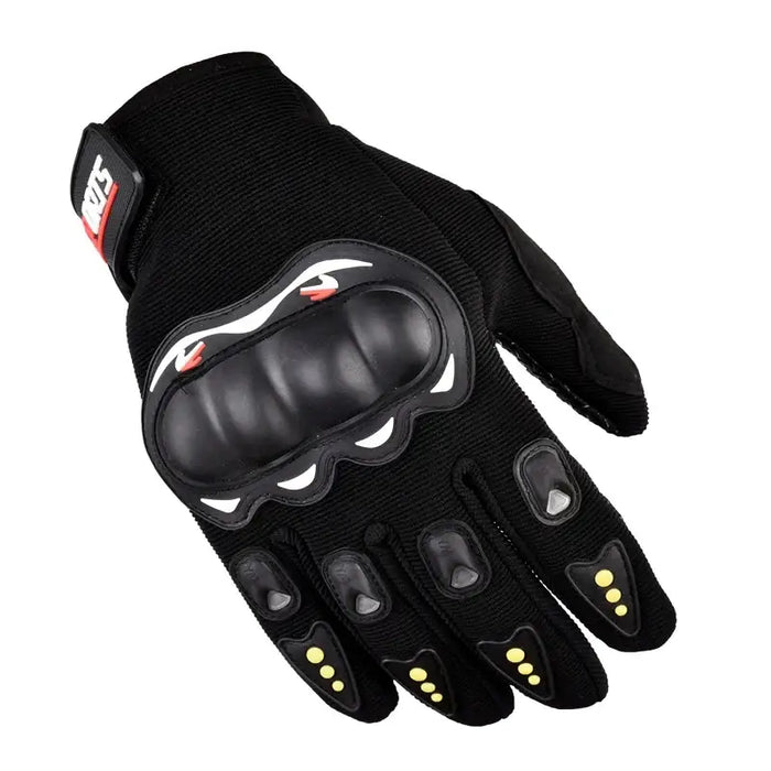 Motorcycle phone gloves with knuckle protector – black - Cycling gloves<<<HurtelXML
