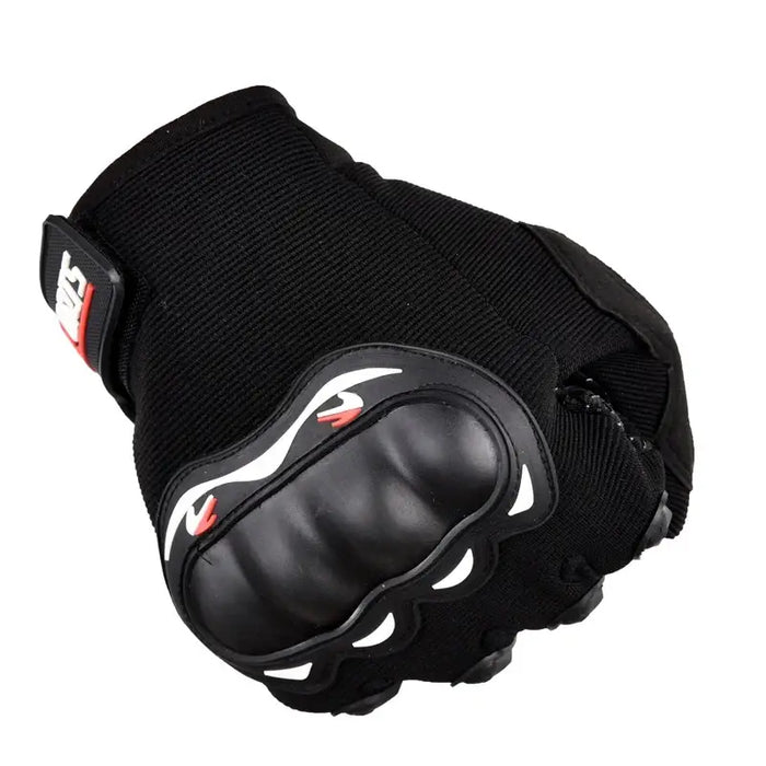 Motorcycle phone gloves with knuckle protector – black - Cycling gloves<<<HurtelXML
