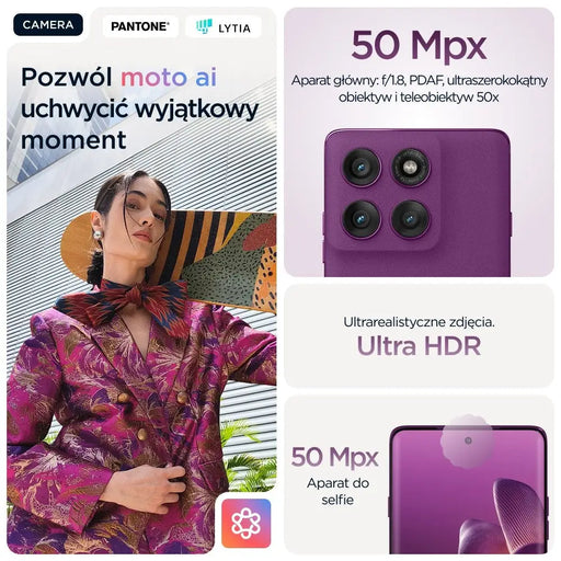 Motorola edge 60 pro 16.9 cm (6.67’’) Dual SIM Android 15 5G USB Type-C 12 GB 512 GB 6000 mAh Purple - Android