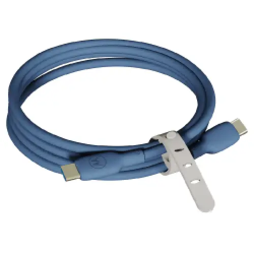 MOTOROLA Silicone 2m Cable C-C 5A Blue - ACCESSORIES<<<Aitonix&&&USB cablesKBA-USB<<<Cables and adaptersKBA<<<ActionPL