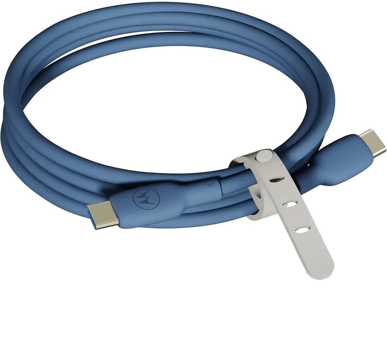 Cable Motorola Silicone 5A Blue USB-C to USB-C Cable 2m