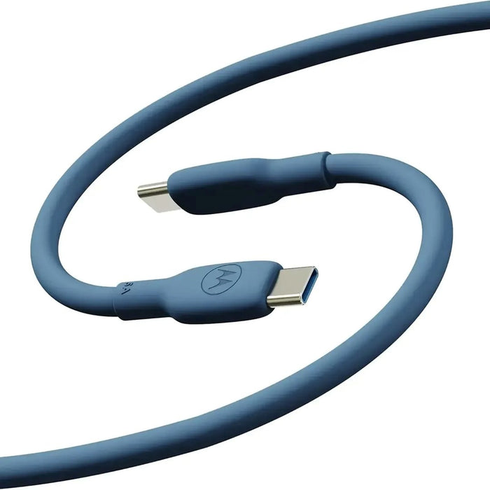 Cable Motorola Silicone 5A Blue USB-C to USB-C Cable 2m