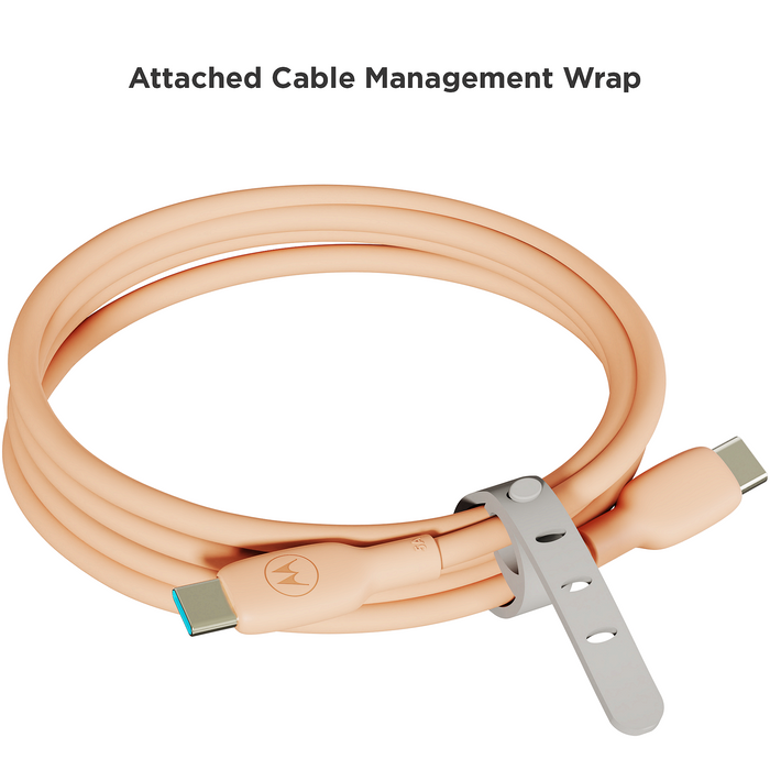 Cable Motorola Silicone 5A Peach Fuzz USB-C to USB-C Cable 2m