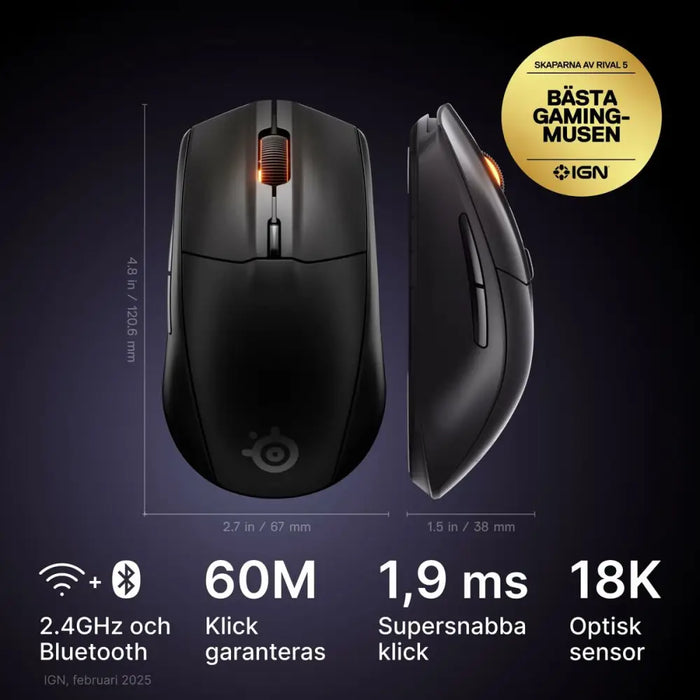 Mouse SteelSeries 62523 Black - Електроника Периферни и резервни части<<<Компютри| Електроника<<<BigBuy&&&Мишки &