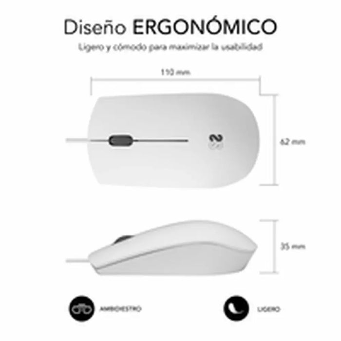 Mouse Subblim SUBMO-B2BS002 White 1200 DPI - Електроника Периферни и резервни части<<<Компютри|