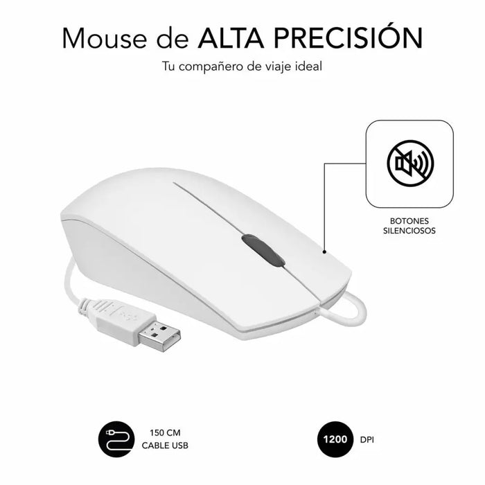 Mouse Subblim SUBMO-B2BS002 White 1200 DPI - Електроника Периферни и резервни части<<<Компютри|