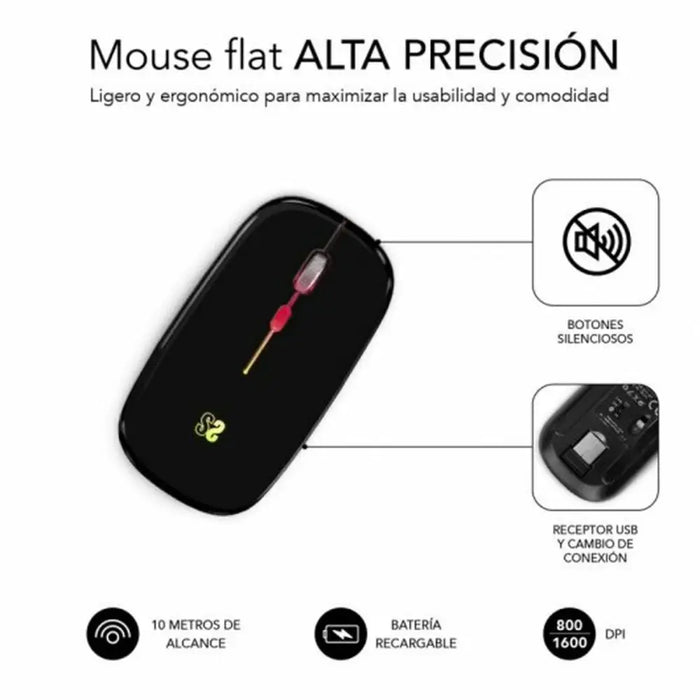 Mouse Subblim SUBMO-LDFLAT1 Black 1600 dpi - Електроника Периферни и резервни части<<<Компютри|