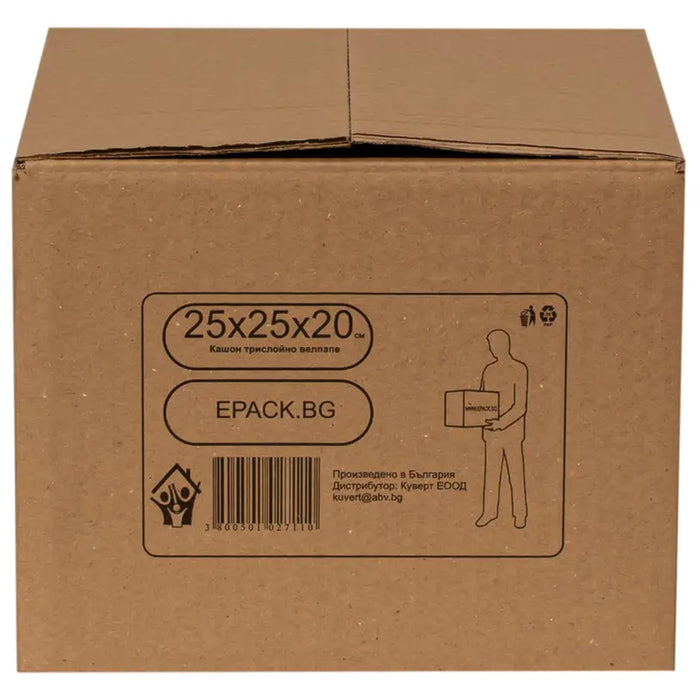 MOVING CARTONS THREE-LAYER CORRUGATED CARDBOARD 25X25X20 CM GREEN WAY - Опаковане<<<Домашни потреби<<<Кухня<<<Praktiker