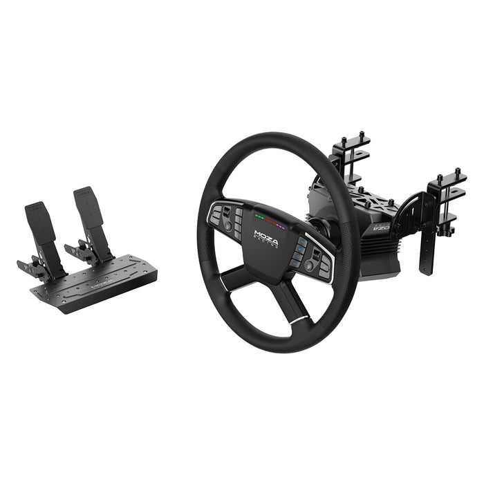 Gaming set - R5 base + TSW truck steering wheel + SRP-Lite pedals + Moza Racing RS071 clamps (PC)