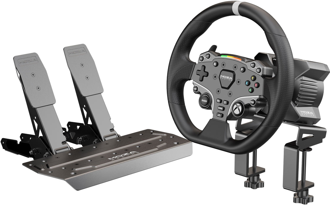 Gaming set - R3 base + ES steering wheel + SRP-Lite pedals + Moza Racing R3 RS053 clamps (X-BOX, PC)