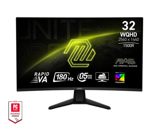 MSI MAG 32CQ6F 31.5 180Hz 0.5ms Rapid VA WQHD 2560x1440 Curve 1500R AG Adaptive-Sync DisplayHDR 400 CONSOLE MODE AI