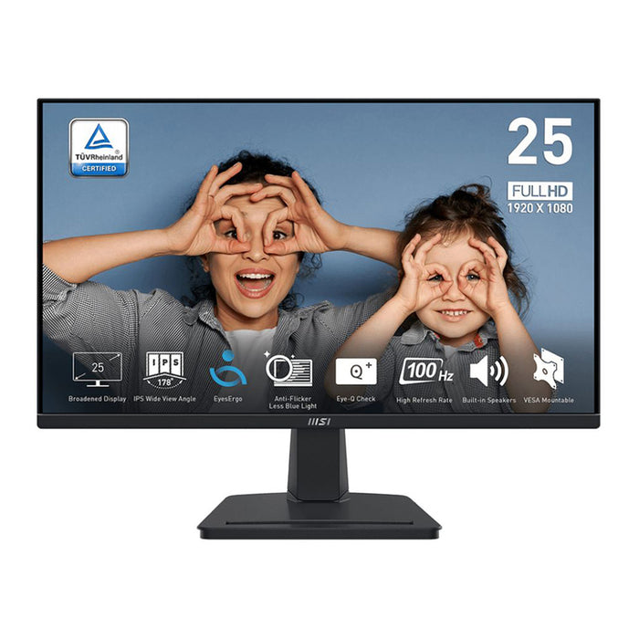 Monitor MSI PRO MP251 0.282 mm, 178°/178°, IPS, 24.5 ", 62.2 cm, 1920x1080, 100.00 Hz, 4.00 ms, HDMI