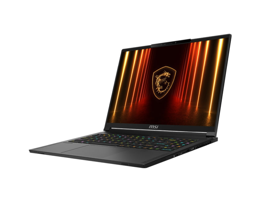 MSI Stealth A16 AI+ A3XWHG, NVIDIA GeForce RTX 5070 Ti 12GB GDDR7 992 AI TOPS, AMD Ryzen AI 9 HX 370 (12C, 24T, Up to 5.1 GHz 24MB L3), 16" 16:10 QHD+(2560x1600) OLED, 240hz, 1ms, 32GB DDR5 LPDDR5x-7500, 2TB  PCIe Gen4x4 SSD, Wi-Fi 7, Windows 11 Home
