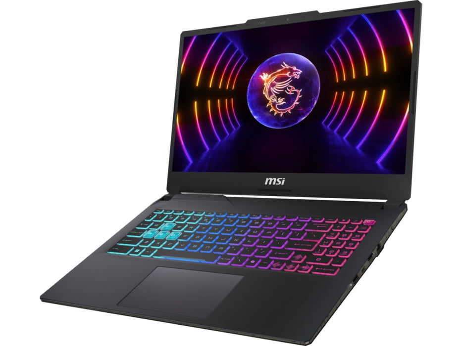 MSI Cyborg 15 A13UCK, i7-13620H (10C/16T, up to 4.90GHz, 24 MB), GeForce RTX 3050 4GB GDDR6, 15.6" FHD (1920x1080), 144Hz, IPS-Level, 16GB DDR5 5200MHz, 512GB PCIe Gen4x4 SSD, WiFi 6E, BT 5.3, 4 Zone RGB Kbd, NO OS, 53.5Whr, 1.98kg