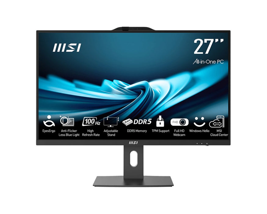 MSI Pro AP272P 14M-867XEU Intel® Core™ i5 i5-14400 68.6 cm (27") 1920 x 1080 pixels All-in-One PC 16 GB DDR5-SDRAM 512 GB SSD NoOS Wi-Fi 6E (802.11ax) Black