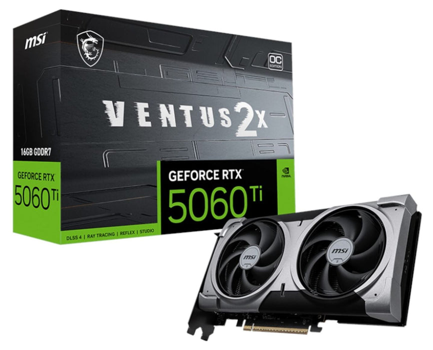 Graphics card MSI RTX 5060 Ti 16G VENTUS 2X OC PL 16 GB geforce rtx 5060 ti GDDR6X GDDR7