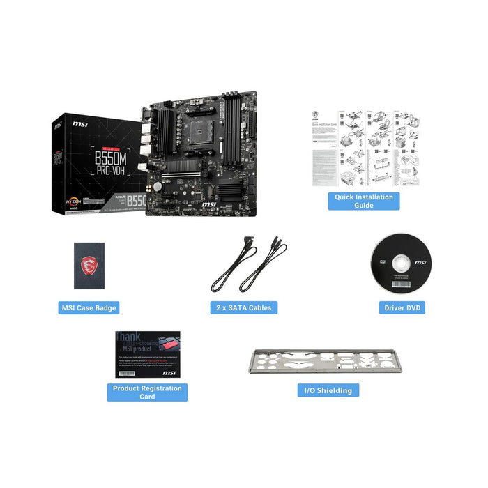 Motherboard MSI B550M PRO-VDH AMD B550 AMD AMD AM4