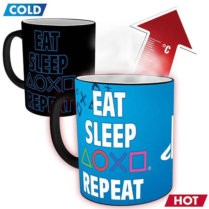 Mug ABYSTYLE PLAYSTATION Mug Heat Change Eat Sleep Repeat - Дрехи и аксесоари<<<Геймърска периферия<<<ValiAPI