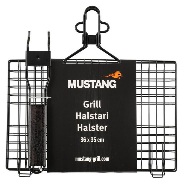 BARBECUE GRILL 36X35CM WITH MOBILE HANDLE MUSTANG Black Line