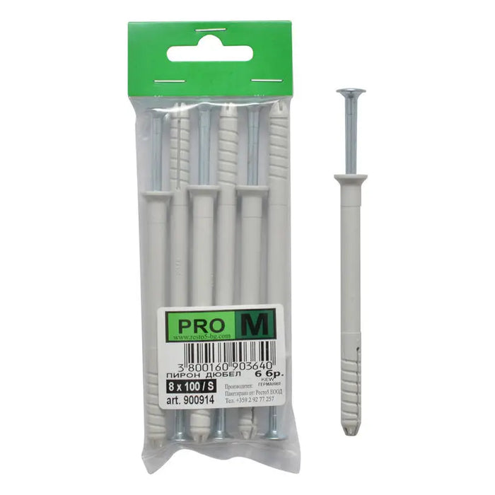 NAIL-DOGLE F8X100MM 6 PIECES PRO M - Комплекти дюбели и винтове<<<Дюбели<<<Инструменти и железария<<<Praktiker