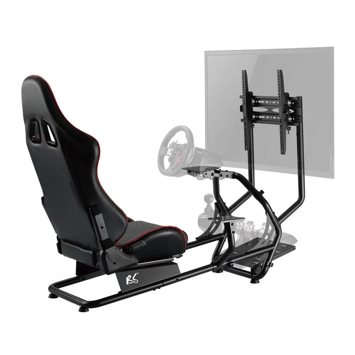NanoRS RS160 Gaming Chair Racing Simulator Stand 3 in 1 PC Console Gamers Synthetic Leather Cover Steering Wheel Stand