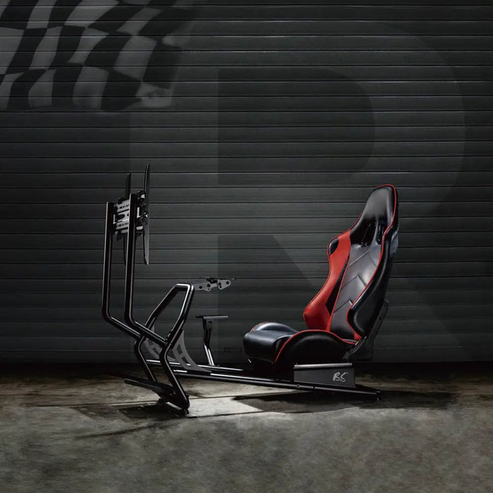 NanoRS RS160 Gaming Chair Racing Simulator Stand 3 in 1 PC Console Gamers Synthetic Leather Cover Steering Wheel Stand