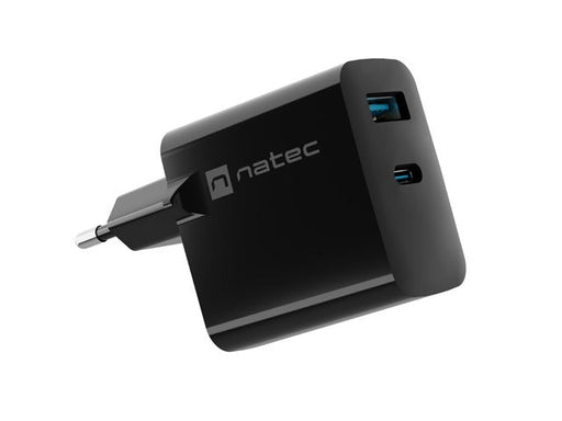 Natec USB Charger Ribera Gan 1X USB-A + 1X USB-C 65W Black - Аксесоари<<<NATEC компютърна